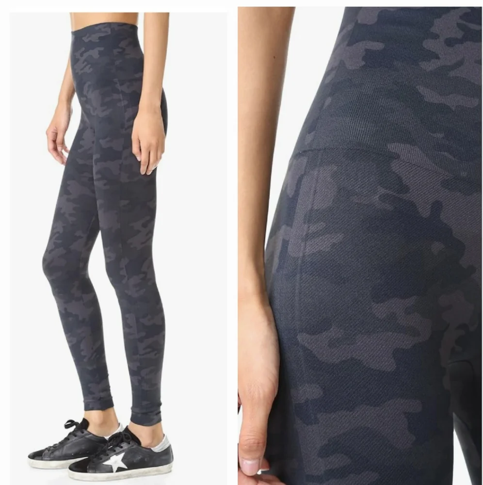 SPANX Seamless Leggings Compression Double Layer Waist CamoLeggings L